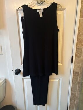 dressbarn Black Sleeveless Top with Matching Pants